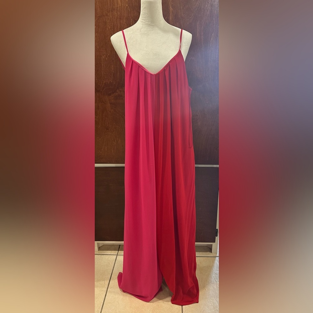Elegant Red Pink Pant Jumpsuit